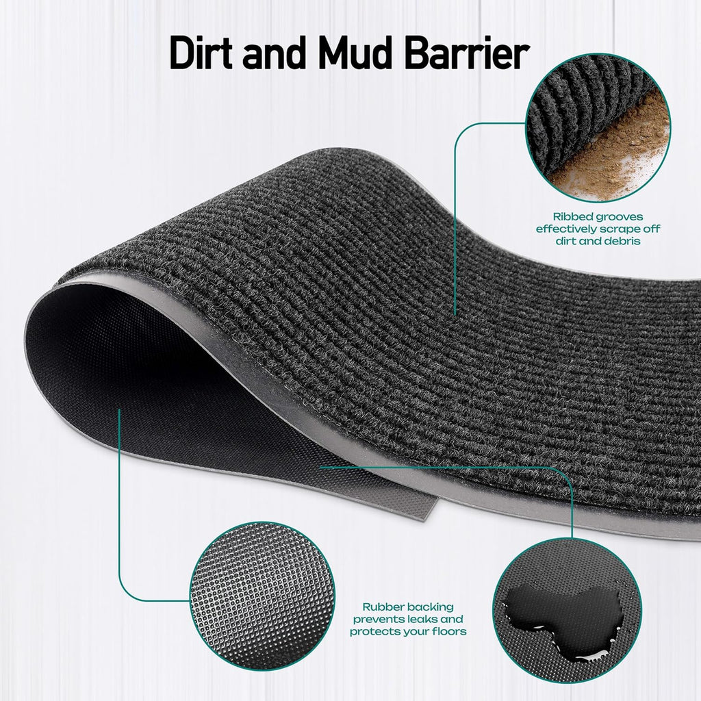 MaxMat® Extra Large Commercial Floor Mat, 3 x 5 Feet Heavy Duty, Waterproof, Low-Profile, Easy to Clean, Rubber Entry Mat (RIB0035BL, Black)